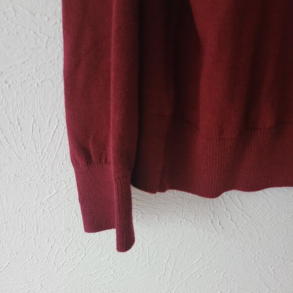 Kallispin wool cashmere blend button up long sleeve  Maroon Cardigan size large - Picture 2 of 8